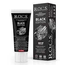 Зубная паста ROCS Black Edition Черная отбеливающая