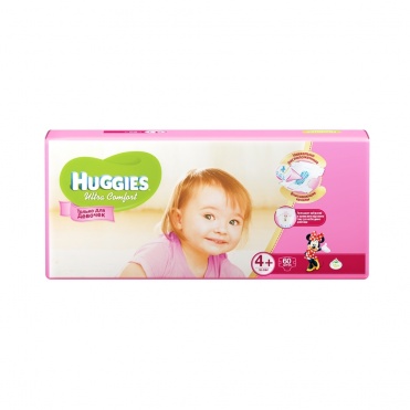 Подгузники Huggies Ultra comfort для девочек 4+ (10-16кг) №1 (60)