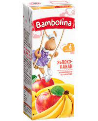  Нектар BAMBOLINA Яблочно-банановый для детей гомогенизированный 200мл