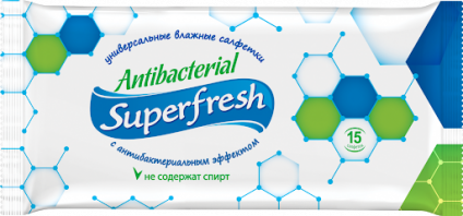 Салфетки влажные Super Fresh антибактериальные №15