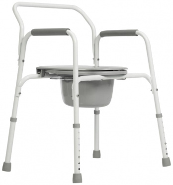 Кресло-туалет облегченное, спинка, подлокотник, регулир. высота, DS1S Доступная среда KZ