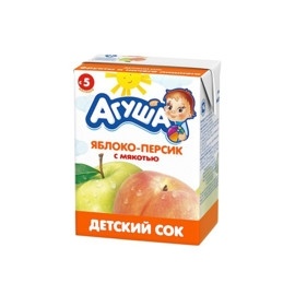 Сок Агуша детский с мякотью яблочно-персиковый 200мл