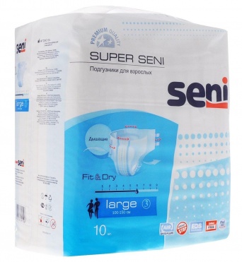 Подгузники для взрослых Super Seni Large №10
