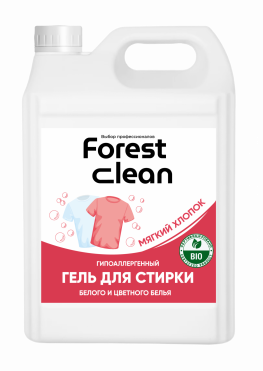 Forest clean Гель-концентрат для стирки белья "Мягкий хлопок" 5 л