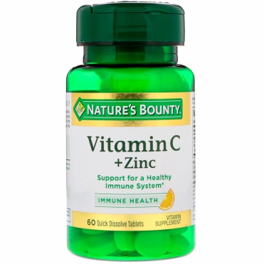 Natures Bounty Витамин С + Цинк тб быстрорастворимые №60
