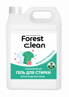Forest clean Гель для стирки белого и цветного белья "Весенняя свежесть" 5 л